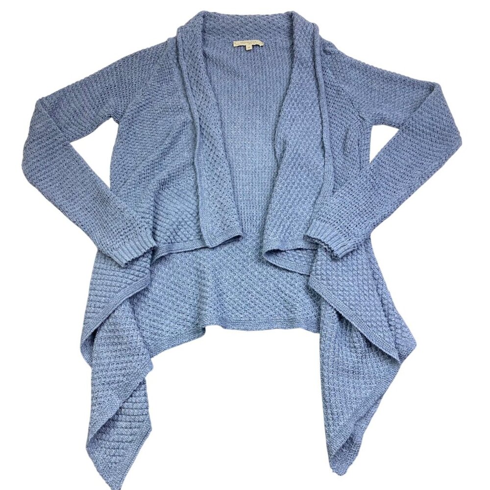 Elisabetta Collection Blue Asymmetric Knit Cardigan Womens Medium Made in Italy